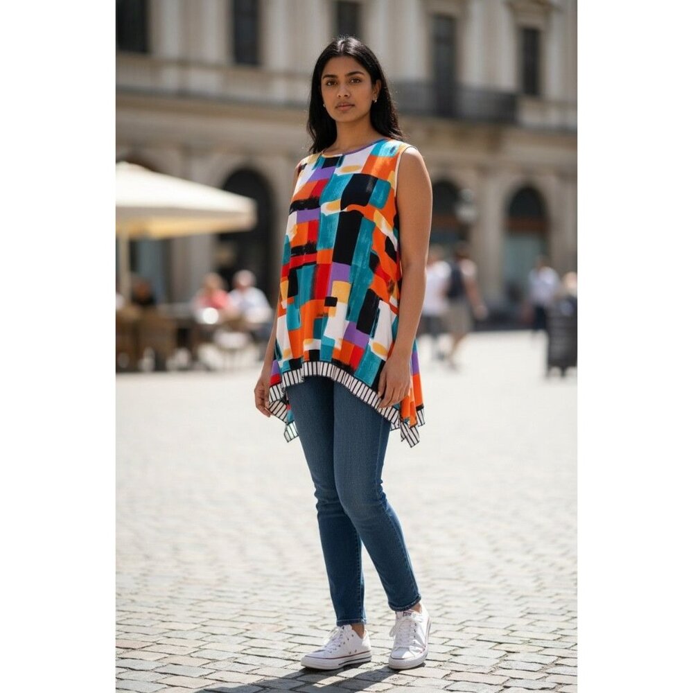 Serengeti Geometric Multi-Colored Block Tunic – $15 - Picture 8 of 8